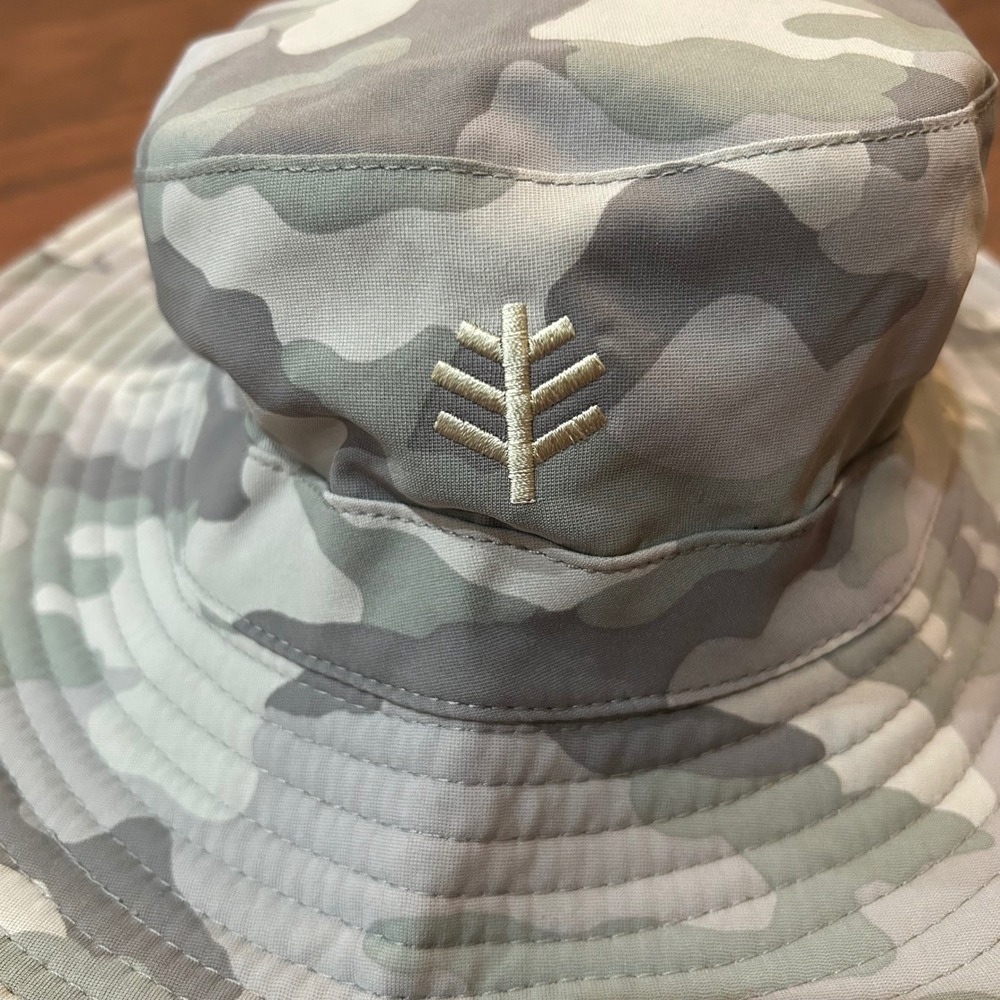 Coolibar Boonie Hat Unisex Grey Camo UPF 50+ Adjustable Wide Brim L/XL